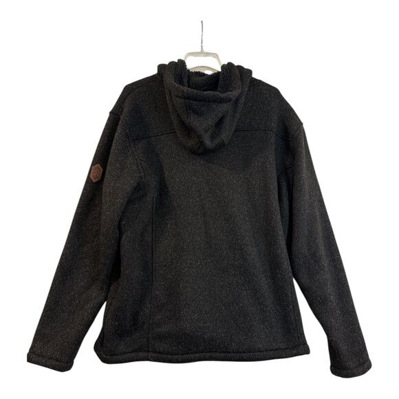 Free Country Men’s Sherpa Lined Fleece Zip Hoodie Jacket Size L Black GUC - Picture 4 of 8